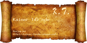 Kainer Tünde névjegykártya